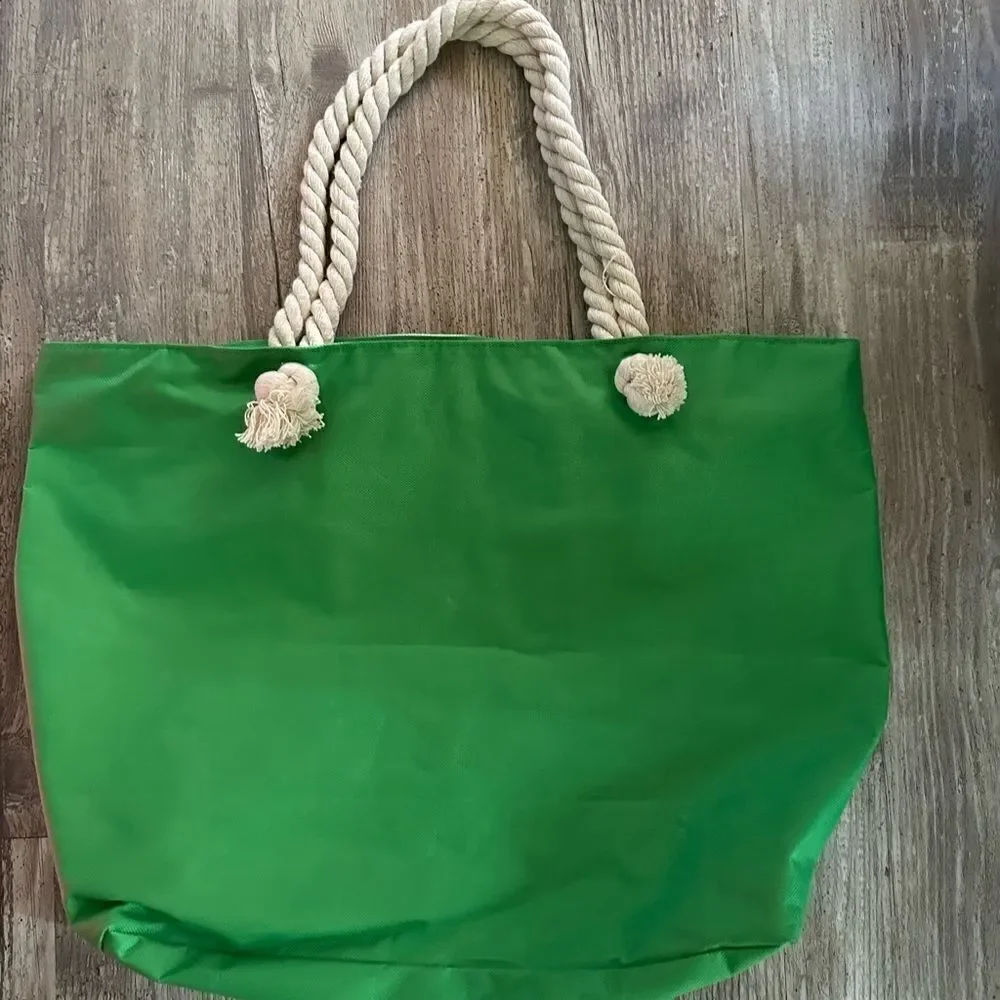 Water Resistant Canvas Beach Bag with Zipper, Cactus Large Beach Tote Bag new